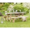 Zest 4 Leisure Rebecca Wooden Table & 2 Bench Set