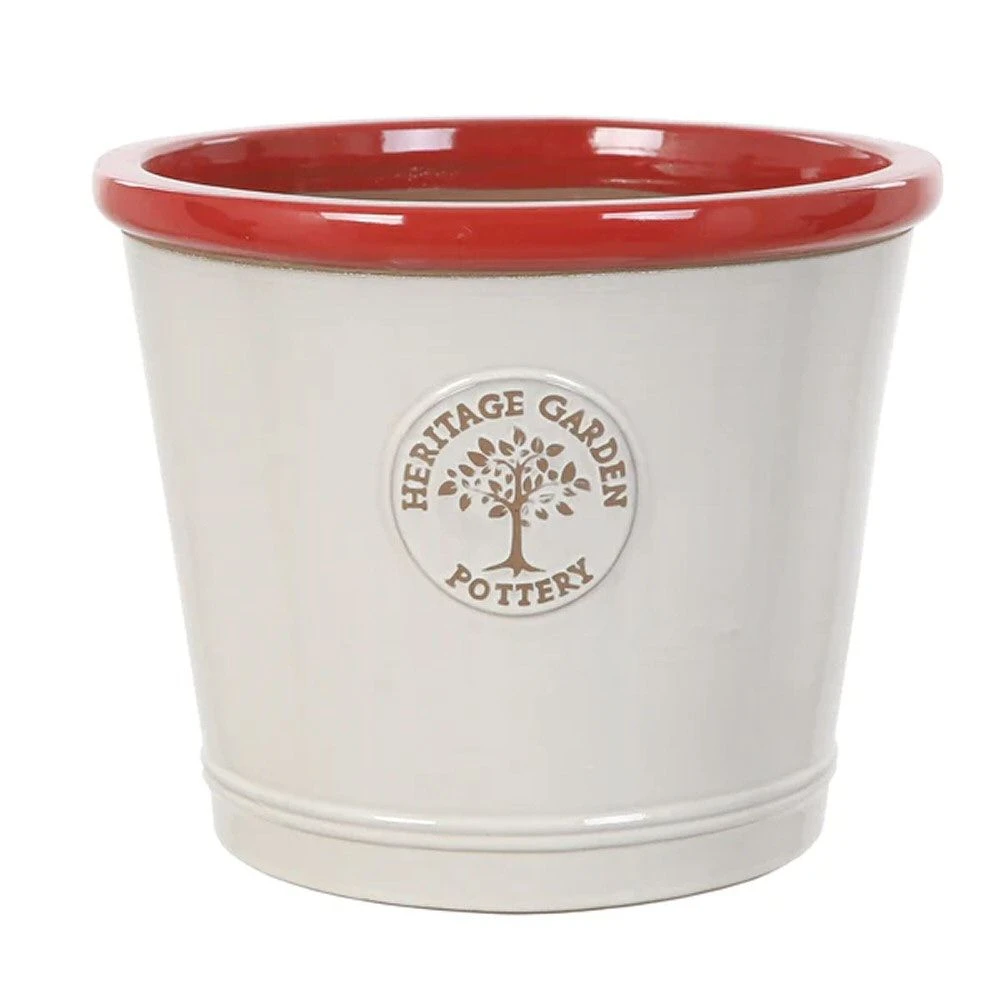 Woodlodge 40cm Red Rim Heritage Glazed Pot Woodlodge 40cm Red Rim Heritage Glazed Pot -Best Gardening Store 5021346501254