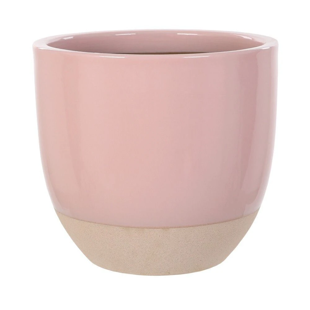 Woodlodge 26cm Pastel Pink Glazed Egg Pot Woodlodge 26cm Pastel Pink Glazed Egg Pot -Best Gardening Store 5021346502015