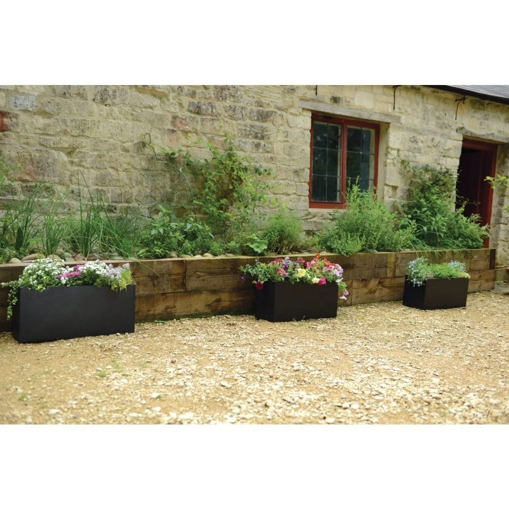 Woodlodge 40cm Black Polylite Trough Planter Woodlodge 40cm Black Polylite Trough Planter -Best Gardening Store 5021346504125 2
