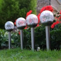 Smart Solar 35cm Crackle Globe Colour Changing Stake Lights (5 Pack) -Best Gardening Store 5050642008471 3