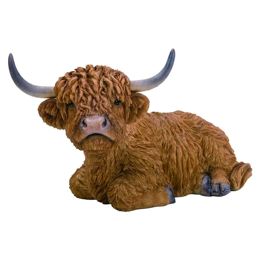 Vivid Arts 38cm Laying Highland Cattle - XRL-HLCL-D Vivid Arts 38cm Laying Highland Cattle - XRL-HLCL-D -Best Gardening Store 5055195035509