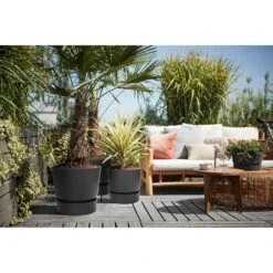 Elho 30cm Living Black Greenville Round Planter 3 Elho 30cm Living Black Greenville Round Planter -Best Gardening Store 8711904332358 4