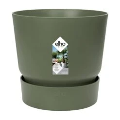 Elho 25cm Leaf Green Greenville Round Planter