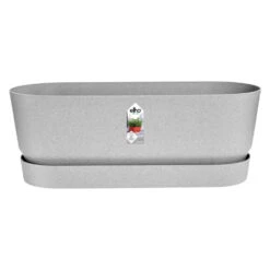 Elho 50cm Living Concrete Greenvillle Long Trough Planter
