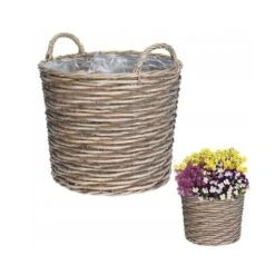 Koopman 39cm Wicker Basket Planter 2 Koopman 39cm Wicker Basket Planter -Best Gardening Store 8719202993394 3